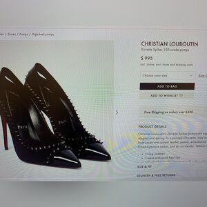 Christian Louboutin never worn black suede heels